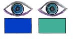 SHOWS BLUE EYES TURN GREENISH WHEN WEARING GREEN