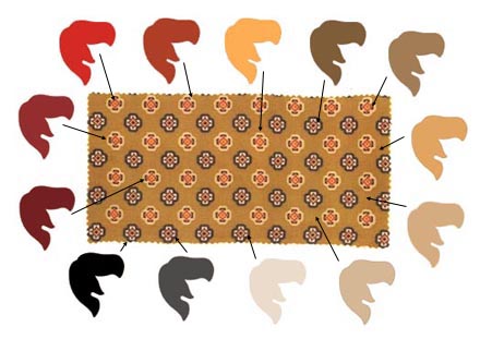 WARM COLORED SWATCH SHOWING HOW MANY HAIR COLOR MATCHES ARE POSSIBLE
