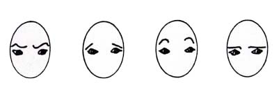 DRAWING TO ILLUSTRATE THE IMPORTANCE OF EYEBROW EXPRESSIONS