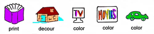 DRAWING ILLUSTRATING COLOR PRINT, DECOUR COLORS,  COLOR TV,  COLOR, MOVIE COLOS, CAR COLORS