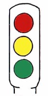 STOP LIGHT SHOWING RED, YELLOW AND GREEN